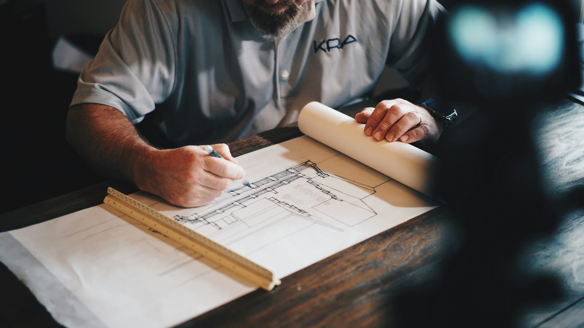 Architekturplan wird gezeichnet
